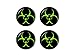 Zombie Outbreak Response Vehicle Biohazard Green - Wheel Center Cap 3D Domed Set of 4 Stickers