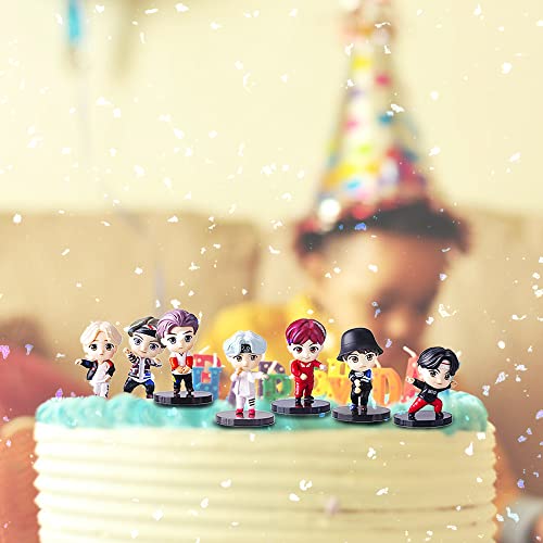 7Pcs Bts Cake Topper Figurines Characters Set Of Action Figure Toys Premium Cake Toppers And Party Favors For Bts Party Supplier Christmas Gift #TOP4