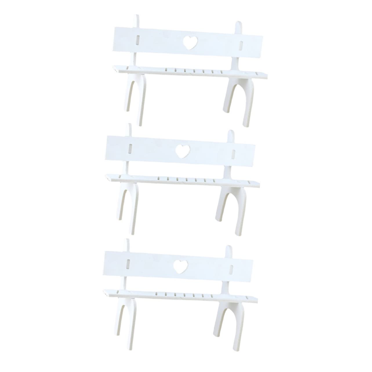 FELTECHELECTR Doll Accessories 3pcs Plastic Mini Stool Hanging Legs Doll Display Chair Decorative