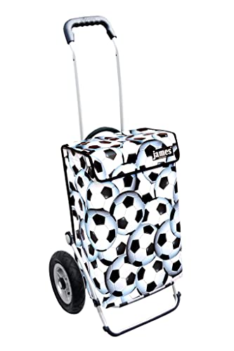 James® Einkaufswagen Design Soccer, moderner Einkaufstrolley, bunter Lifestyle Trolly, Rollkoffer für Shopping, bis 50kg…