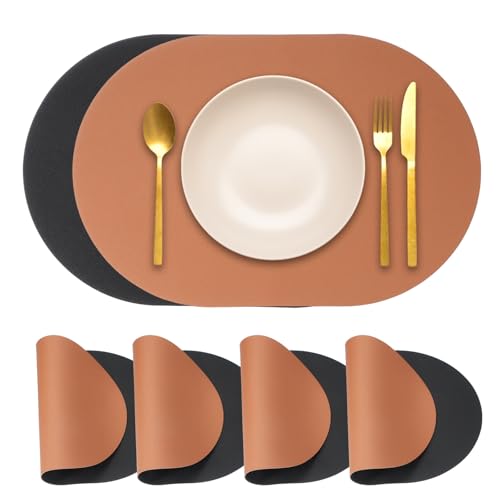 Sets de table en cuir synthétique double face, l'élégance durable