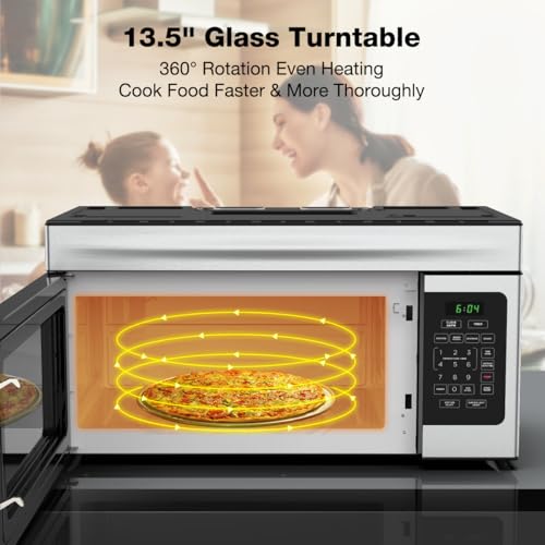 Image of 30 inch Over the Range Microwave Oven, ThermoMate 1.7 Cu. Ft. Capacity Microwave Over the Stove with One Touch, 1000 Cooking Watts, 300 CFM, 10 Power Levels, LED Lighting, Stainless Steel
