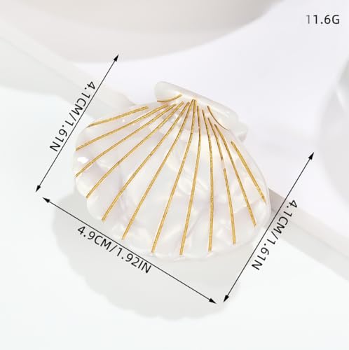 Pinza para cabello con diseño mármol en resina blanco miniatura 4