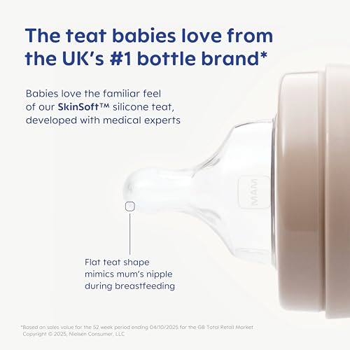 MAM Easy Active Baby Bottle with Fast Flow MAM Teats Size 3, Twin Pack, Baby Feeding, 330 ml, Blue (Designs May Vary) - Image 5