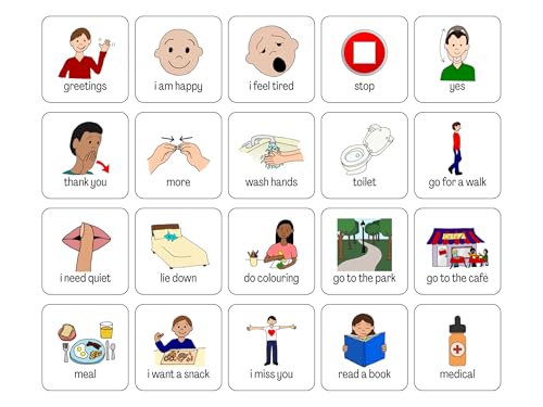 Communication Aid Cards for Non-Verbal Children, Autism Spectrum, Speech Delay, 25 Double-Sided Cards with Retractable Key Ring - Image 7