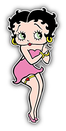 betty boop pink dress cartoon Betty Boop Pink Dress Car Bumper Sticker Decal