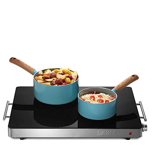 Magic Mill Extra Large Food Warming Tray | Electric Server Glass Top Hot Plate, with Adjustable Temperature Control, for Buffets, Party, Restaurants, House Parties, Party Events (21" x 16")