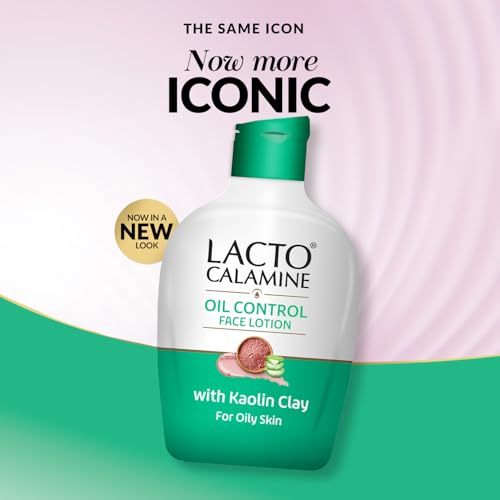 Lacto Calamine Face Lotion | 120ml | Daily Moisturizer For Face - Combination To Normal Skin | Kaolin Clay & Aloe Vera | Abosrbs Excess Oil | Fights Pimples, Darkspots & Blackheads | Body Lotion