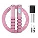 OVICX Springseil Digitaler gewichteter Griff Speed Skipping Rope(Rosa)