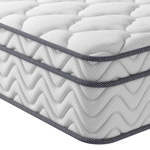 Matratze 140x200 7-Zonen Federkernmatratze Vesgantti Taschenfederkernmatratze Mittelfeste Orthopädischem Tonnentaschenfederkernmatratze (H3, Box-top 26cm)