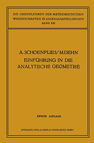 Einführung in die Analytische Geometrie der Ebene und des Raumes (Die Grundlehren der mathematischen Wissenschaften)