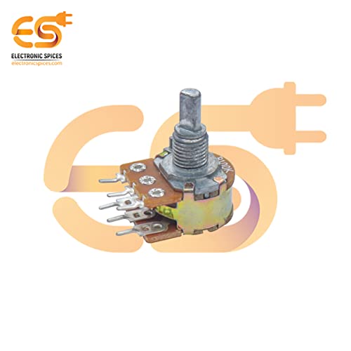 Image of Electronic Spices Combo of 100k 6 Pin D Shaft Potentiometer Volume Pot 100K with Knob (Pack of 4)
