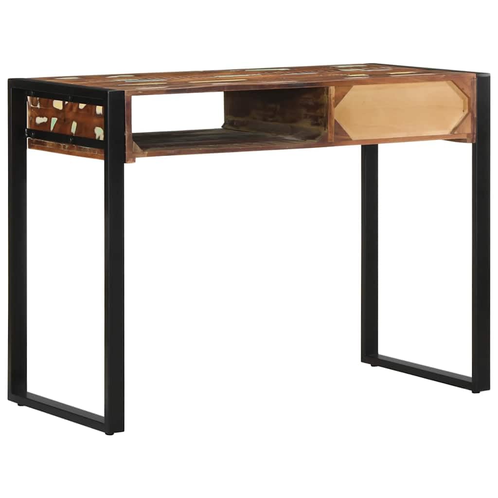 Scrivania in legno massiccio anticato, multicolore, 100 x 50 x 75 cm