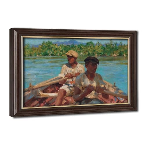 Black River Boatmen impression sur toile Henry Scott Tuke décoration murale salon et bureau