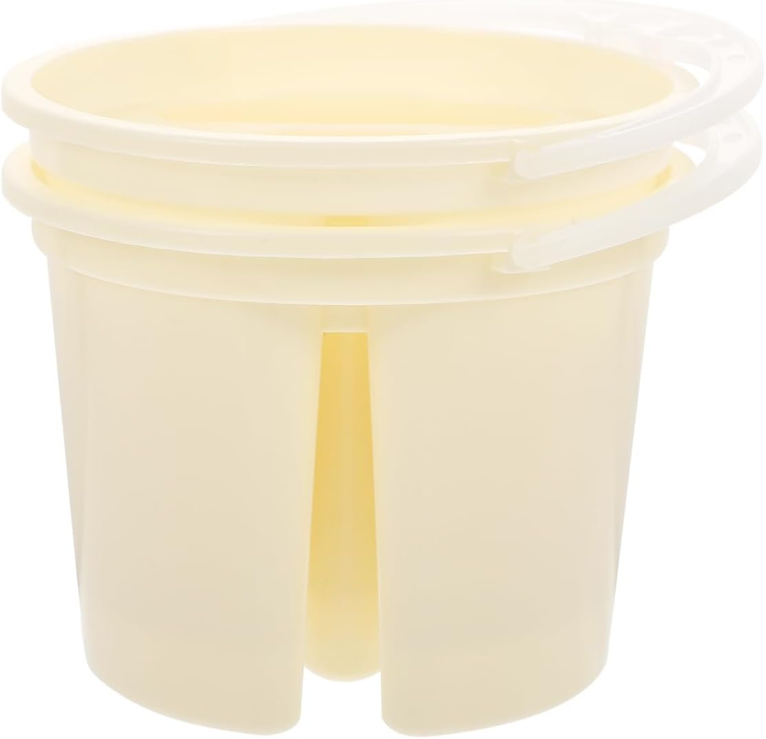 Artist Brush Basins 2-Pack with Handle Plastic Painting Buckets 6.02X6.02X4.52In Paint Brush Washer Tools for Mixing and Cleaning Paint Supplies