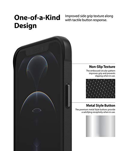 Image of Ringke Onyx Design for iPhone 12 / iPhone 12 Pro Case Back Cover, Rugged Flexible Protection Durable Anti-Slip TPU Impact Shock Absorbent Back Cover Case - Quit Talking (Black)