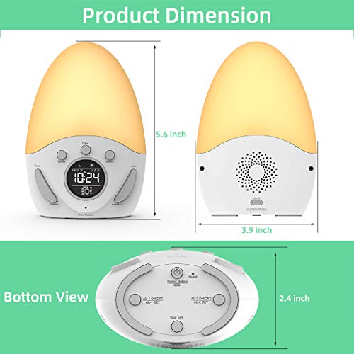 Kids Alarm Clock, Wake-up Light Clock with Sunrise Simulation, Sleep Training, Color Changing, Touch Night Light, Nursery Lamp, for Baby, Girls, Toddlers, Children