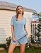 Ekouaer Womens Ribbed Knit Lounge Set Short Sleeve Top and Shorts Sleepwear Pajama Set Two Piece Shorts Outfits Set Lake Blue