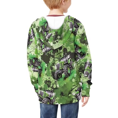 Image of Coloranimal Unisex Girls Boys Long Sleeve Casual Hoodies & Sweatshirts Tops Kids Zip Up Jacket Coat Age 6-16 Year
