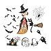 Amosfun Halloween Stickers muraux sorcière Sticker Mural Autocollant imperméable à l'eau pour la décoration de la Maison Magasin Stickers fenêtre Chambre Art peintures murales