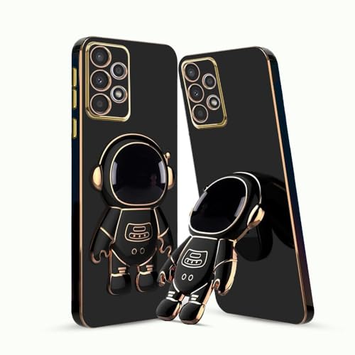 Image of for Samsung Galaxy A73 5G Case Cute 3D Astronaut Stand Design Camera Protection Shockproof Soft Back Cover (for Samsung Galaxy A73 5G, Black)