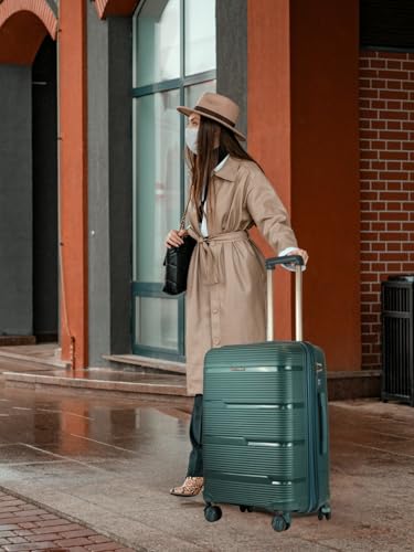 Image of Ligobags Polyester 8 Wheels 360 Degree Wall Street Soft-Sided Cabin Luggage Laptop Roller Case |24 Inch Trolley Bag