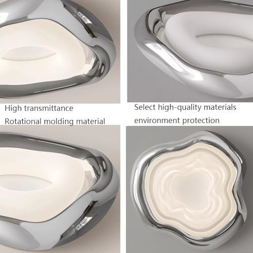 Plafonnier LED géométrique argenté 36W de 53cm à intensité variable - 7