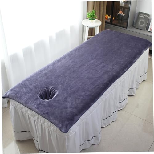Cubierta de cama de masaje gris en microfibra suave de 32x75 pulgadas con orificio 6