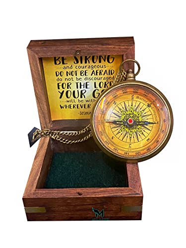 M.A & SONS Antique Locket Compass personalizado con grabado miniatura 5
