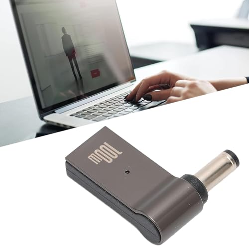 Image of Tobo USB C Female to DC Adapter, 90 Degree USB C to DC Cylindrical Socket 5.5 X 2.1 Mm, PD Power Charger Connector 100W 5A Portable Charging Adapter for Laptop