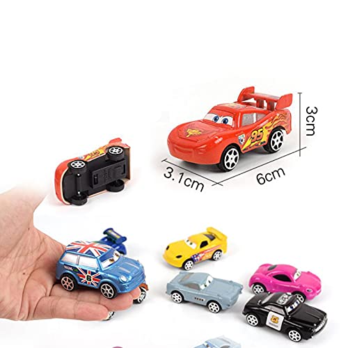 Erance 8 Pcs Mini Pull Back Racers Cars, Miniature Car Figurine Toys, Cake Toppers, Cupcake Decorations #TOP1