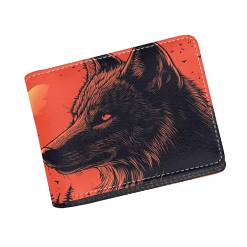 Image of Coldinair Cool Wolf Kids Wallet for Boys with Wallet Card,Novelty Bifold Wallets With Coin Pocket Id Window for Kids, Boys, Teen