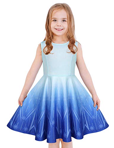 LaBeca Big Girls Printed Casual Party Twirly Sleeveless Dress Frozen XXL