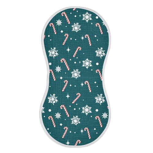 xigua Christmas Striped Candy Muslin Baby Burp Cloths Set of 1, Super Soft & Absorbent Burping Rags, Cotton Burp Clothes Shower Gift for Newborn, Baby Girls and Boys