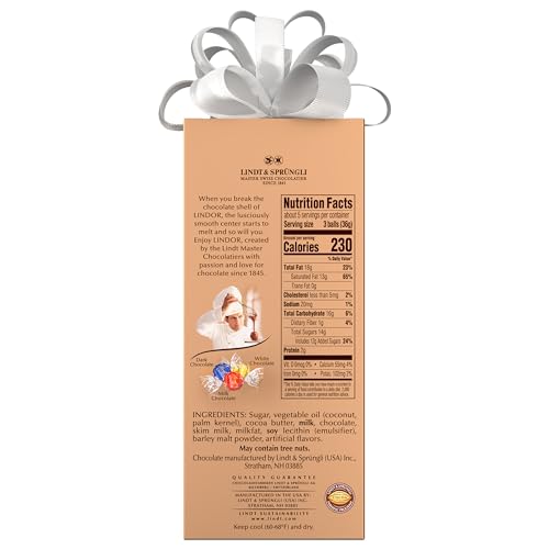 Image of Lindt LINDOR Assorted Chocolate Candy Truffles Traditions Gift Box, Assorted Chocolate with Smooth, Melting Truffle Center, 6.8 oz. (Pack of 5)