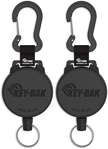 KEY-BAK SECURIT Heavy Duty Retractable Key Holder, 48 inch Kevlar Cord, 8 oz. Retraction Force, 15 keys (2 PACK, Heavy Duty (48