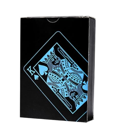 HOOTNEE Baraja de Cartas de Póquer de PVC Juego Creativo Reutilizable con Caja de Papel Azul Set Resistente para Entretenimiento Familiar y Fiestas