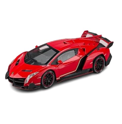 Image of Diecast Car for Lambo Veneno Model Car 1 /24 Scale Sports Toy Vehicle Door Can be Opened Toy Car Front Wheel Steerable (red)