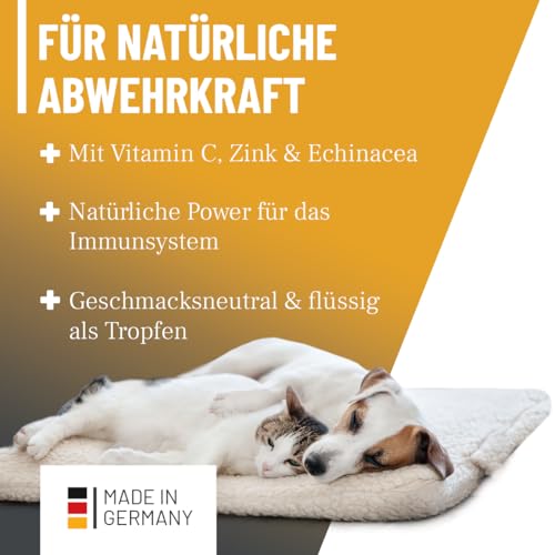 ReaVET Immun Aufbau-Tropfen für Hunde & Katzen 100 ml - Stärkung des Immunsystem, Abwehrkraft I Vitamine Multivitamin Liquid - Wertvolle, rein natürliche Vitamine & Mineralien