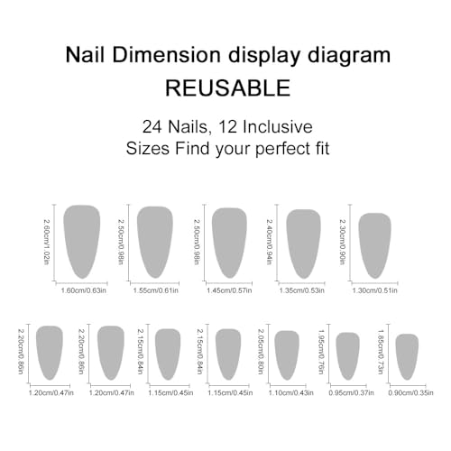 Medium Almond Press on Nails,Valentine's Day Fake Nails with Pearl and Heart Designs Glossy Pink Ombre False Nails Press On Glue on Nails Acrylic Nail for Women Girls 24Pcs