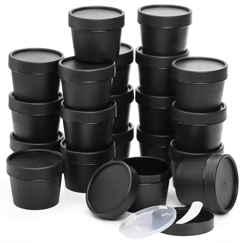 Nicunom 20 Pack Plastic Cosmetic Container Jars, Leakproof 4 Oz Lotion Container Travel Storage Jar Refillable Plastic Jars with Lids for Ointment, Cream, Makeup, Slime, Beauty Product