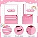 Barydat Wooden Baby Crate Closet, Baby Basket with Handle and Garland Storage Hamper Shower Wooden Gift Crate Letters Self Adhesive for Pregnancy New Parent(Pink)