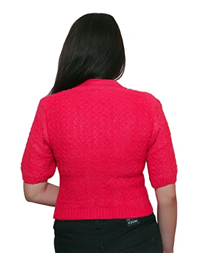 Image of Women's Hosiery Woolen Solid Half Sleeve Sweater Blouse