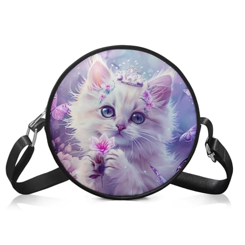 Leather Crossbody Bags for Women, Round Shoulder Purse Circle Bag Wallet Small Women Handbag2