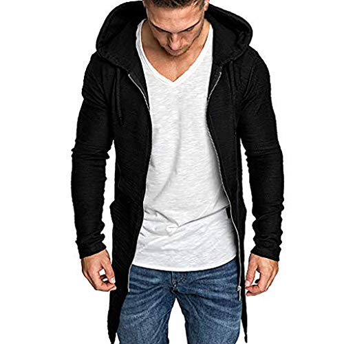 Hommes Veste Hoodie Cardigan Manche Longue Sweat à Capuche Oversize Hoody Hoodie Basic Manteau Long Sweatshirt Fermeture éclair Jacket