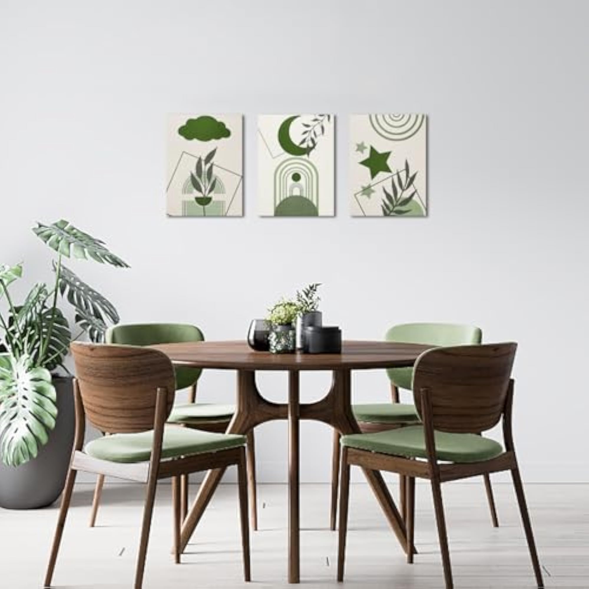 3 Pieces Boho Wall Art Canvas Prints, Minimalist Decor