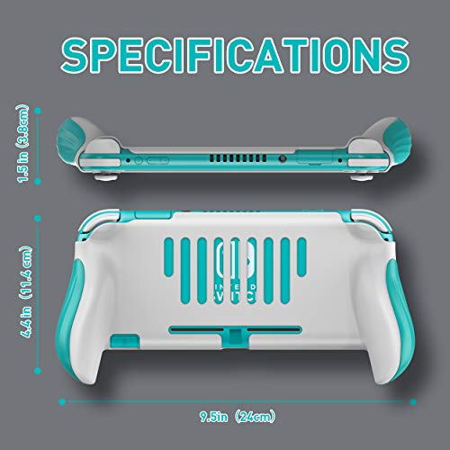 JUSPRO Grip for Nintendo Switch Lite, Ergonomic Comfort Handheld Protective Gaming Case Portable Cover Accessories Compatible with Nintendo Switch Lite