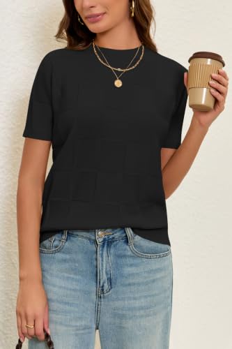 Image of Cakulo Women's Short Sleeve Summer Sweater Knit Tops