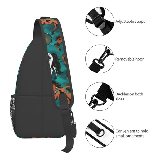 Mochila tipo sling con patrón de rayas para senderismo miniatura 5
