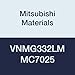 Mitsubishi Materials VNMG332LM MC7025 Carbide VN Type Negative Turning Insert with Hole, General Cutting, Coated, Rhombic 35?, 0.375" IC, 0.187" Thick, 0.031" Corner Radius, LM Breaker (Pack of 10)